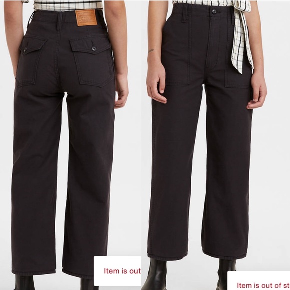 LEVIS Ribcage Wide Leg Jeans size 27 carpenter soft utility caviar